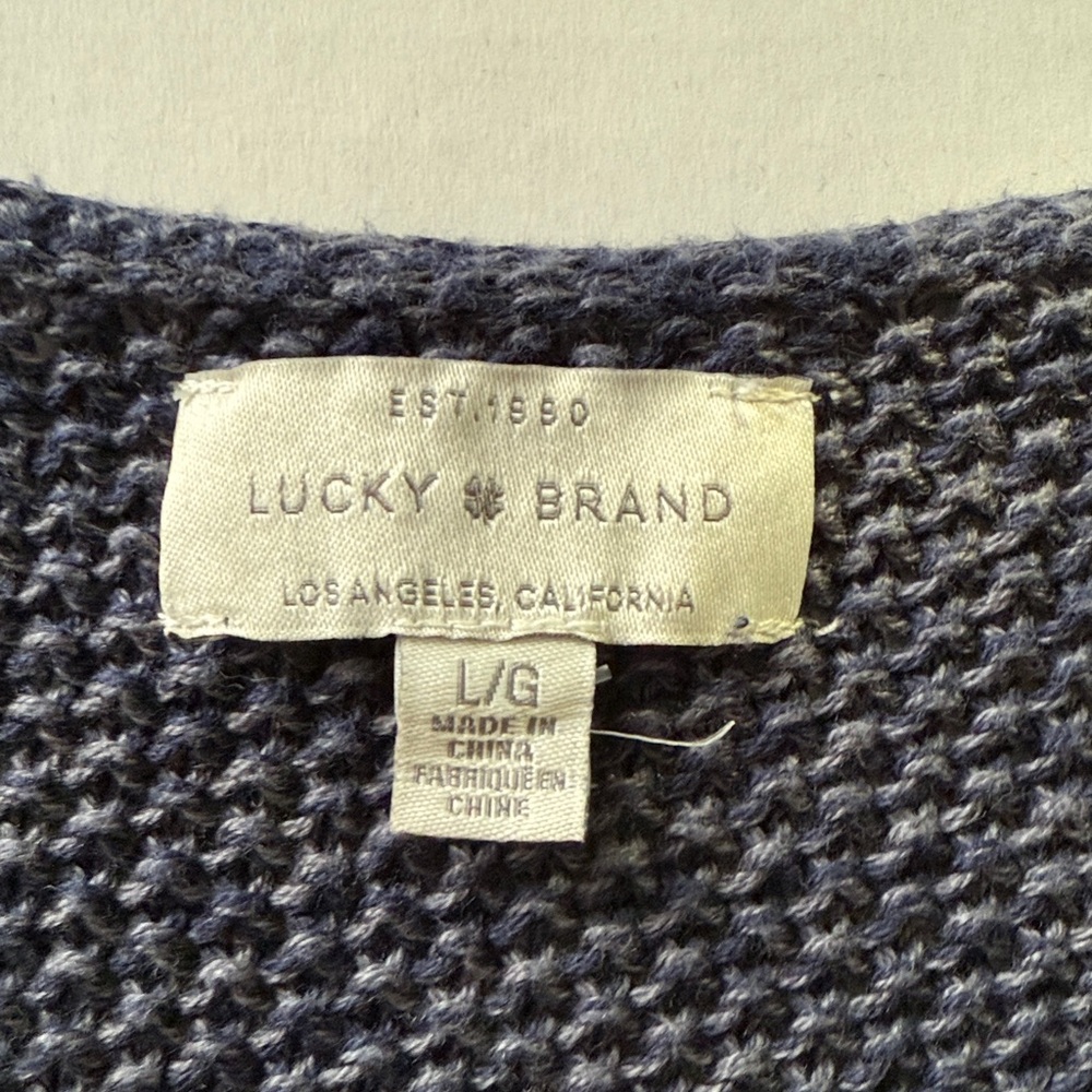 Lucky Brand Dark Blue V-Neck Sweater - Picture 2 of 7